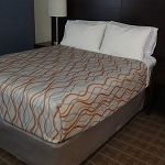 AHS Simplicity Collection T-200 Helix Wavy Stripe Top Sheets King 114x100 100% Polyester Blue/Orange/Grey 12 Per Case Price Per Each